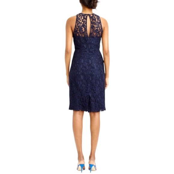 J Crew Factory Sleeveless Navy Lace Dress Size 6 - Picture 2 of 7